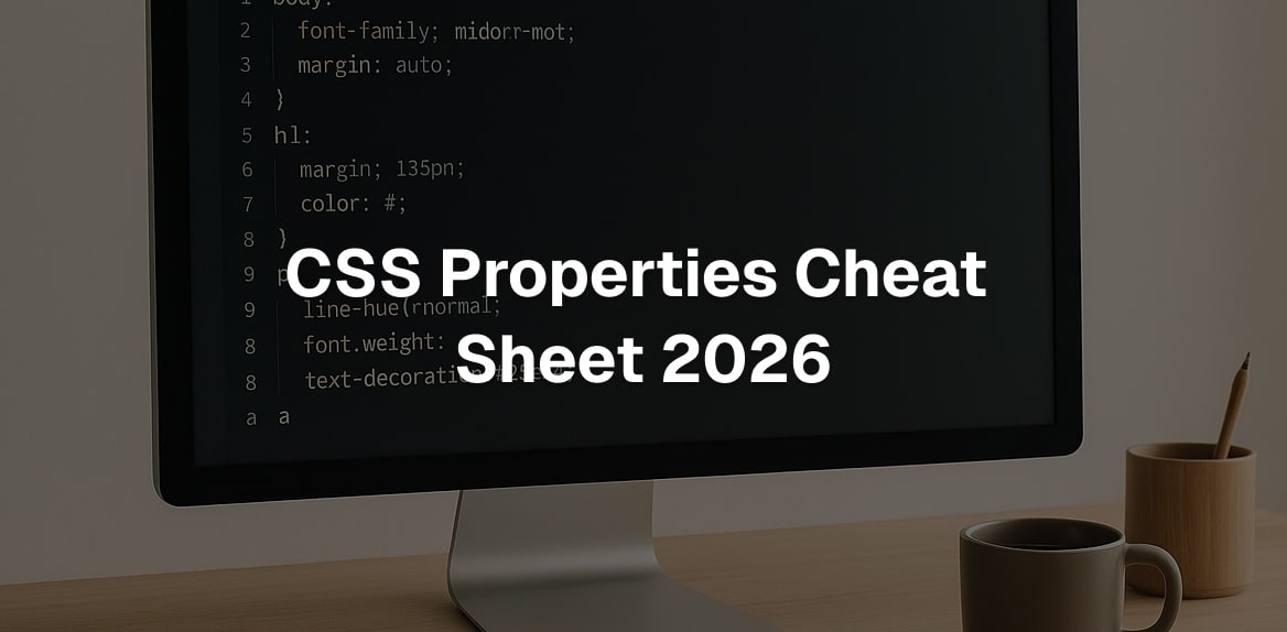 CSS Properties Cheat Sheet 2026
