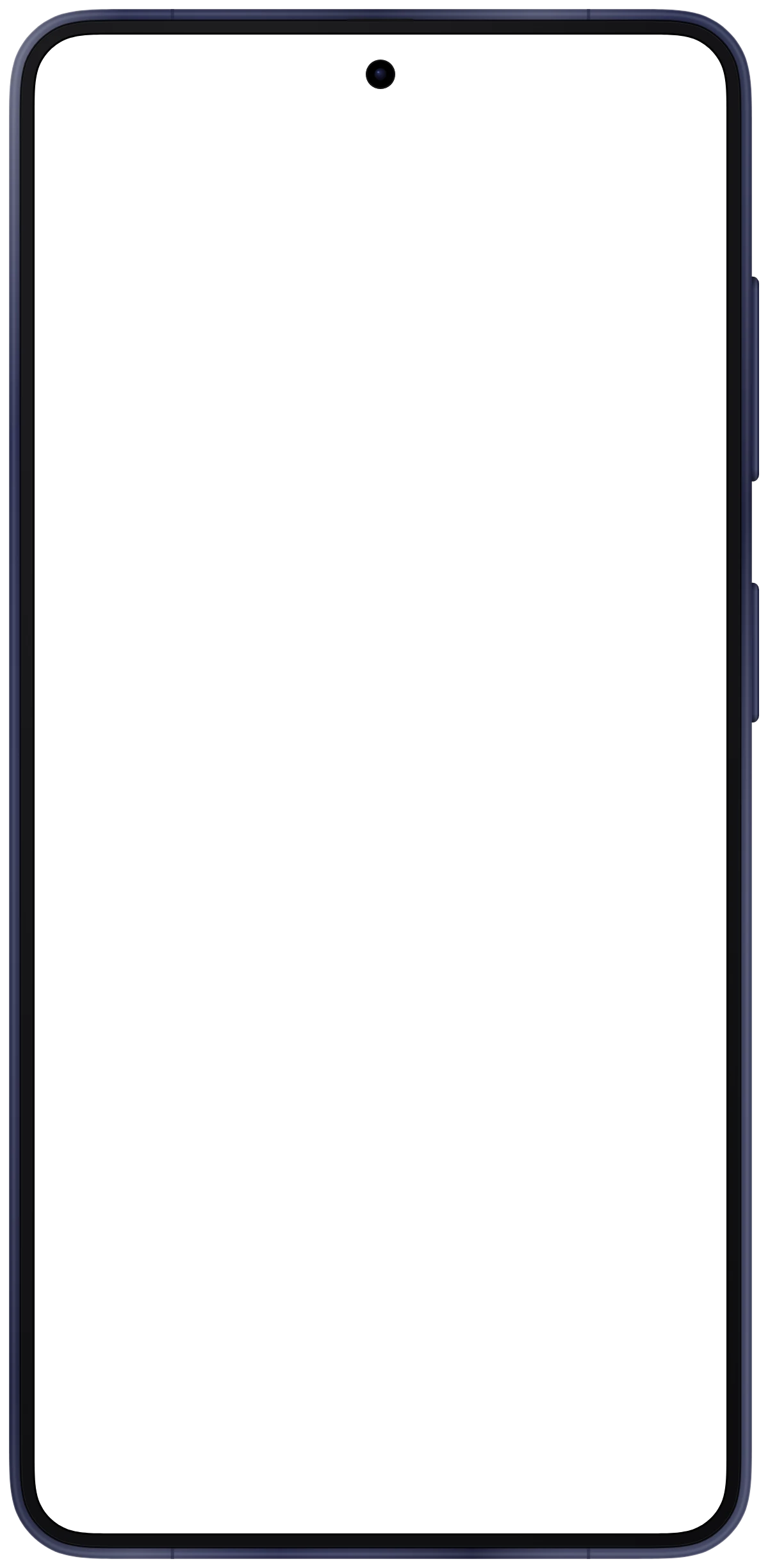 Galaxy S26 frame in Cobalt Violet