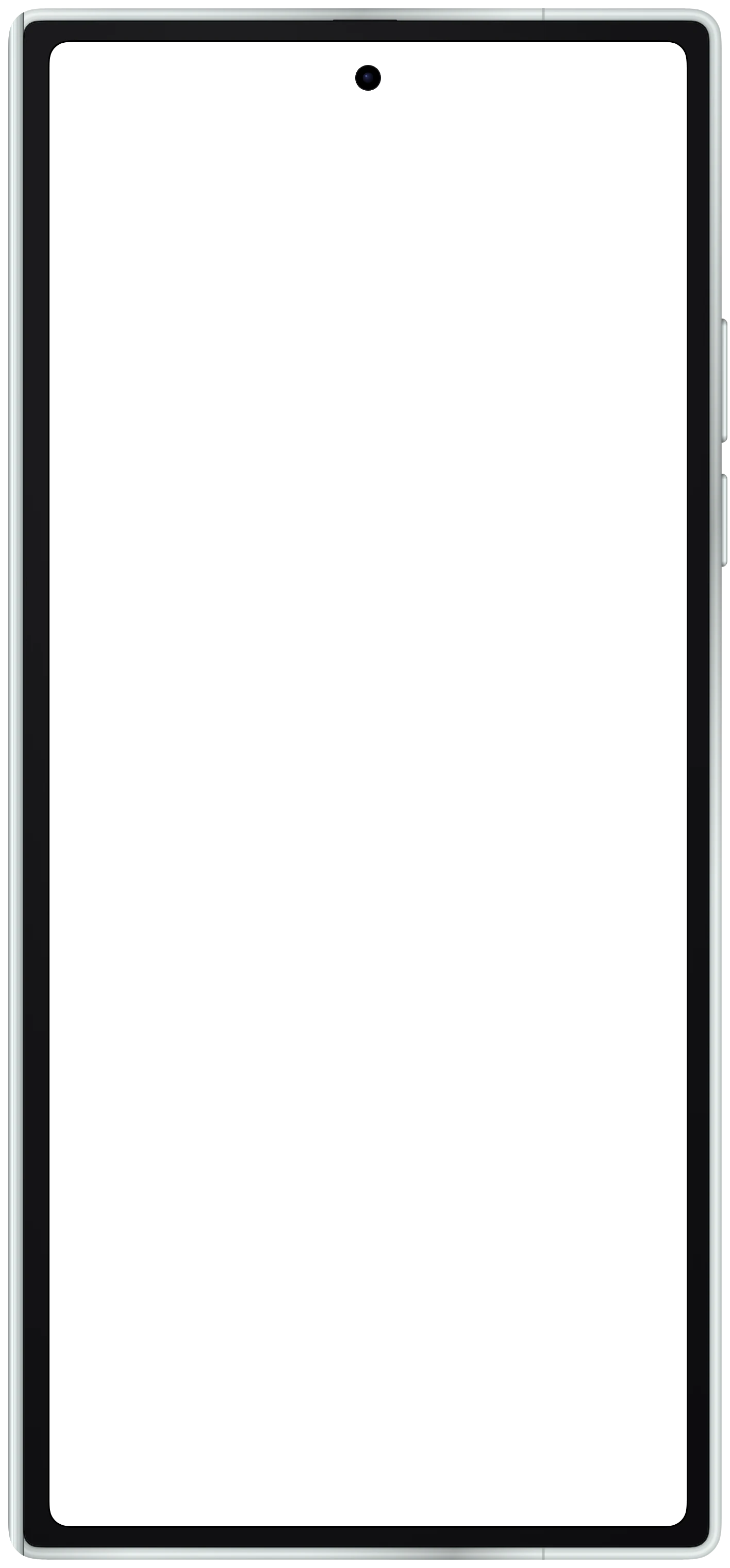 Galaxy Z Fold7 closed frame in Mint