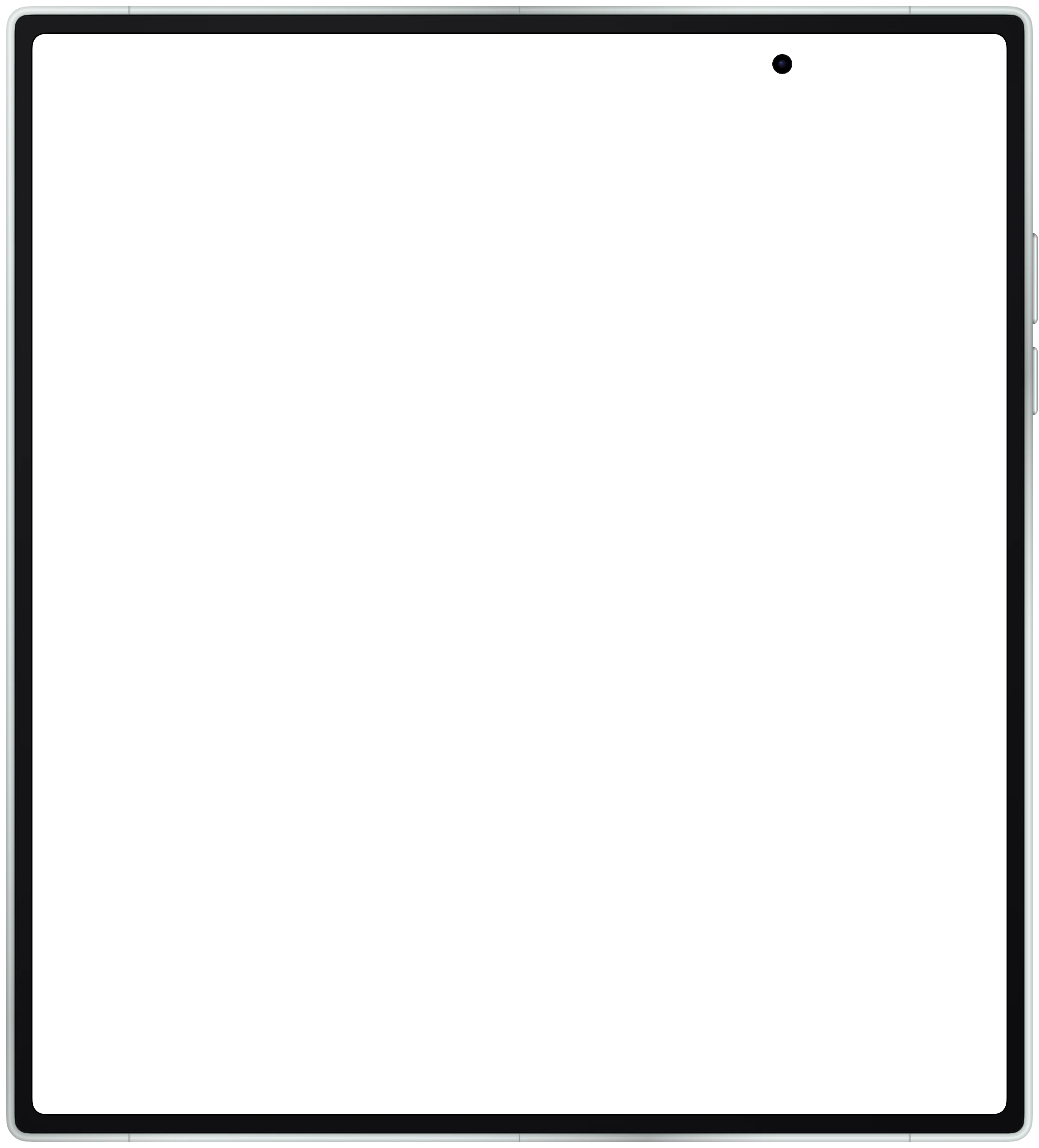 Galaxy Z Fold7 open frame in Mint