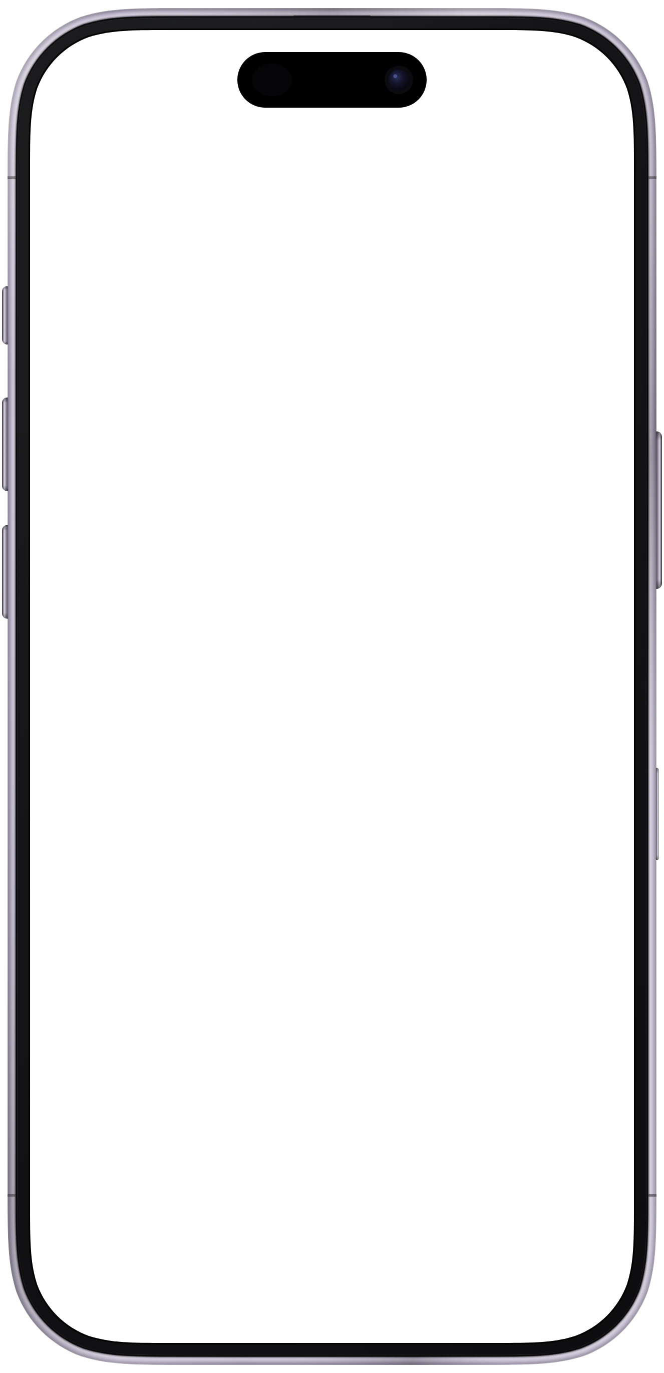 iPhone 17 frame in Lavender
