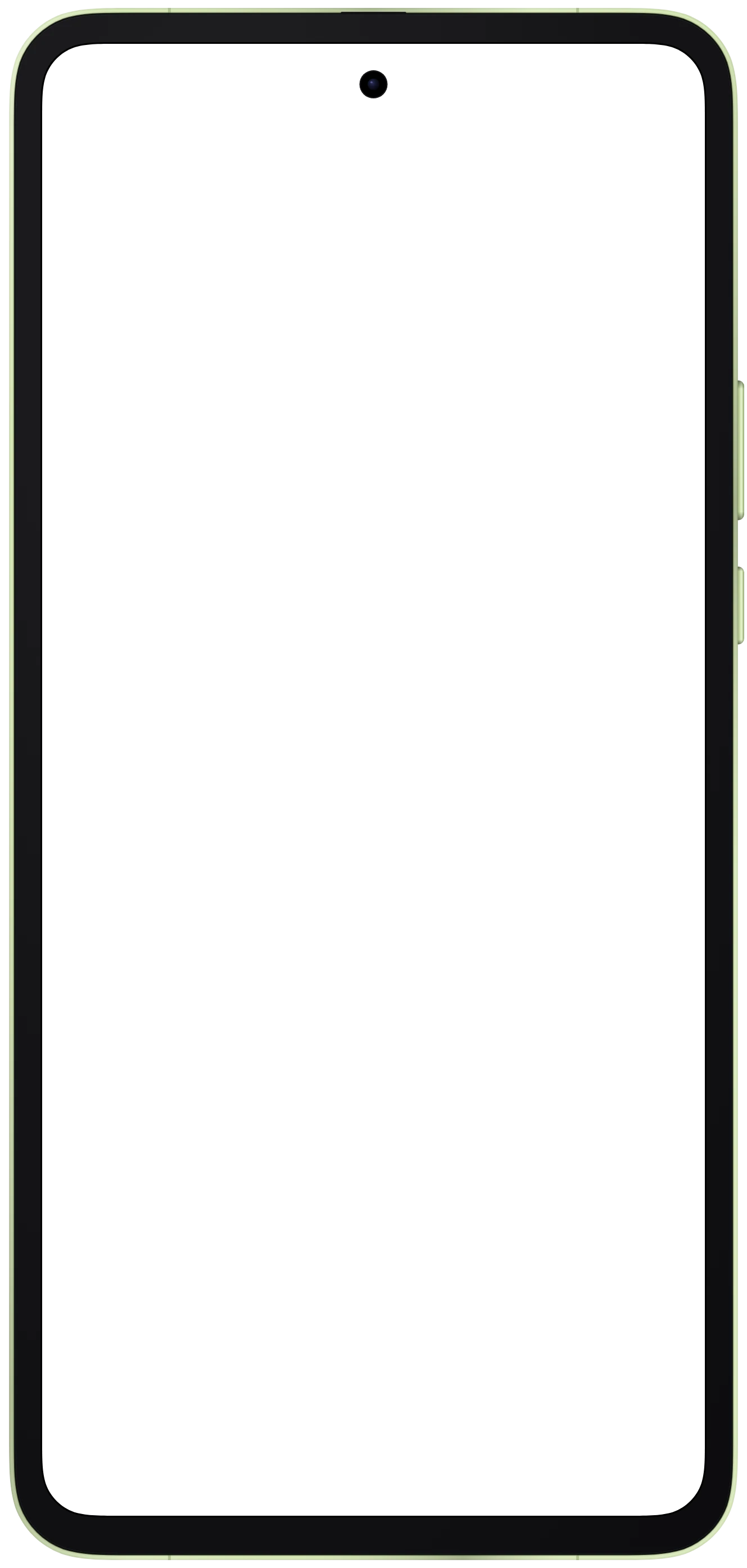 Redmi Note 14 4G frame in Lime Green